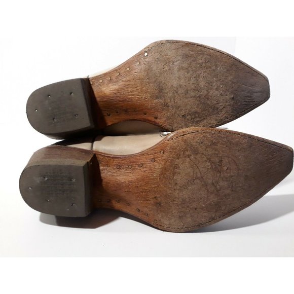 Pecos Bill Women's Leather Beige Embroidered Snip - Picture 6 of 7